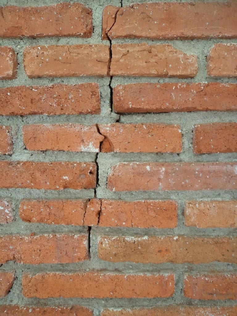 brick, crack, cut, construction, bricklayer, foundation, strong, hard, material, pattern, concrete, structure, background, wall, brown construction, beautiful wallpaper, iphone wallpaper